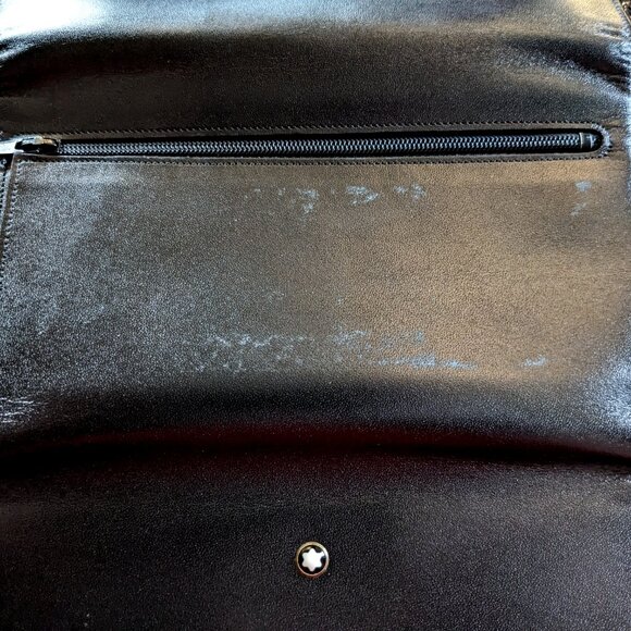 2-Piece Montblanc Unisex Long Wallet/Clutch: 4 Bill Slots, 6CC, Coin Case - Picture 7 of 16